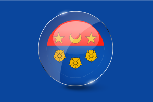 Longueuil Flag Glossy Round Button flag