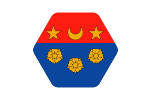 Longueuil Flag Illustration Hexagon Rounded Shape flag