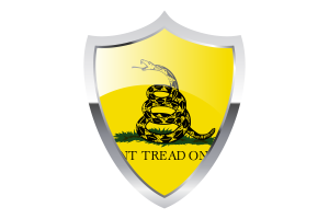 Gadsden Flag with Medieval Heater Shield flag