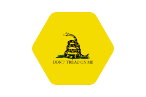 Gadsden Flag Illustration Hexagon Rounded Shape flag