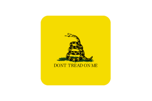 Gadsden Flag Square Rounded Shape flag