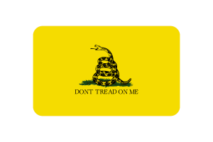 Gadsden Flag Rounded Rectangle Vector Illustration flag