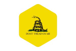 Gadsden Flag Rounded Hexagon Shape flag