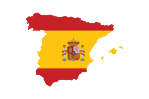 Spain Map with Flag flag