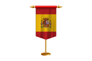 Spain Flag Illustration with Stand flag