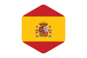 Spain Flag Rounded Hexagon Shape flag