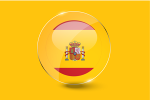 Spain Flag Glossy Round Button flag