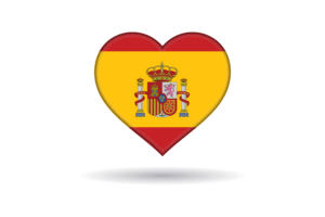 Love of Spain Heart Shape flag