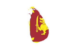Sri Lanka Map with Flag flag