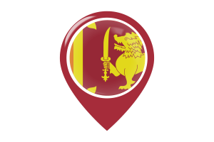 Sri Lanka Flag Map Pin Icon flag