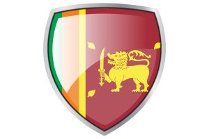 Sri Lanka Flag Couche Heraldic Shield flag