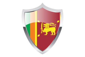 Sri Lanka Flag with Medieval Heater Shield flag