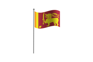 Waving Flag of Sri Lanka flag