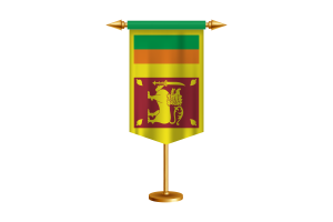 Sri Lanka Flag Illustration with Stand flag