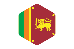 Sri Lanka Flag Rounded Hexagon Shape flag