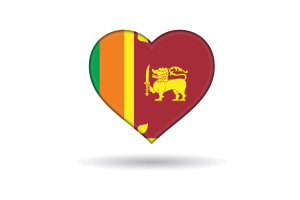 Love of Sri Lanka Heart Shape flag
