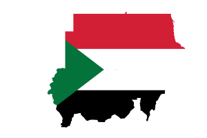 Sudan Map with Flag flag
