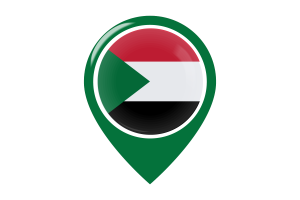 Sudan Flag Map Pin Icon flag