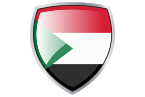 Sudan Flag Couche Heraldic Shield flag