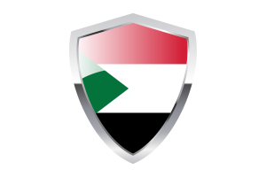 Sudan Flag with Pointed Triangular Shield flag