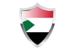 Sudan Flag with Medieval Heater Shield flag