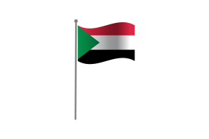 Waving Flag of Sudan flag