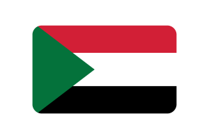Sudan Flag Triangle Rounded Shape flag