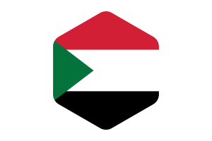 Sudan Flag Rounded Hexagon Shape flag