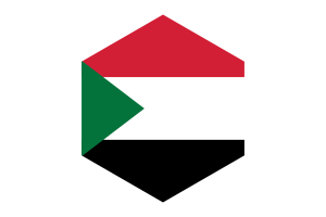 Sudan Flag Hexagon Shape flag