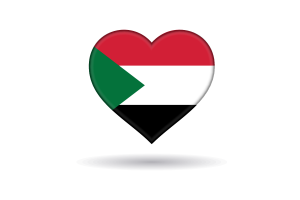 Love of Sudan Heart Shape flag