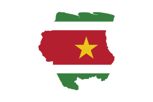 Suriname Map with Flag flag