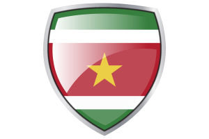 Suriname Flag Couche Heraldic Shield flag