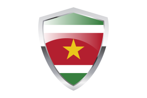 Suriname Flag with Pointed Triangular Shield flag
