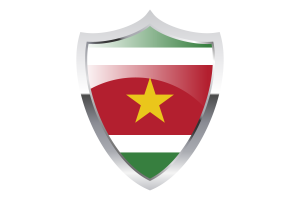 Suriname Flag with Medieval Heater Shield flag