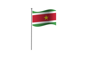 Waving Flag of Suriname flag