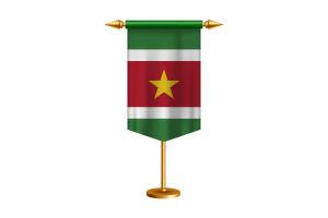 Suriname Flag Illustration with Stand flag