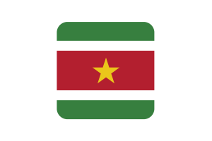 Suriname Flag Square Rounded Shape flag