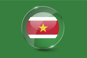 Suriname Flag Glossy Round Button flag