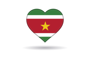 Love of Suriname Heart Shape flag