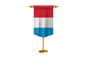 Luxembourg Flag Illustration with Stand flag