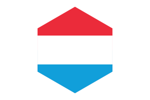 Luxembourg Flag Hexagon Shape flag