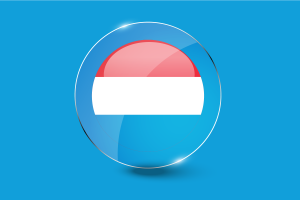 Luxembourg Flag Glossy Round Button flag