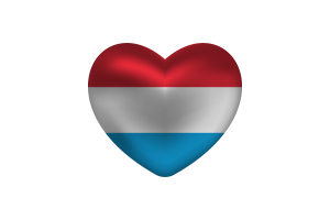 Love of Luxembourg Heart Shape flag