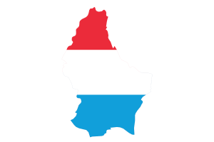Luxembourg Map with Flag flag
