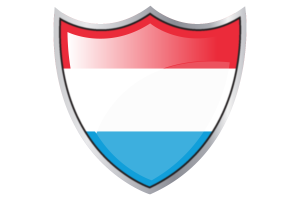 Shield with Flag of Luxembourg flag