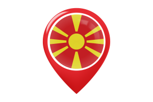 North Macedonia Flag Map Pin Icon flag