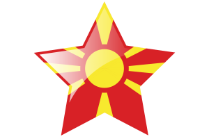 North Macedonia Flag Star Icon flag