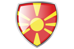 North Macedonia Flag Couche Heraldic Shield flag