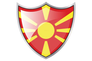 Shield with Flag of North Macedonia flag