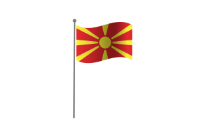Waving Flag of North Macedonia flag